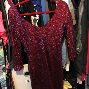 Ruby Sequin 3/4 sleeve Bodycon dress